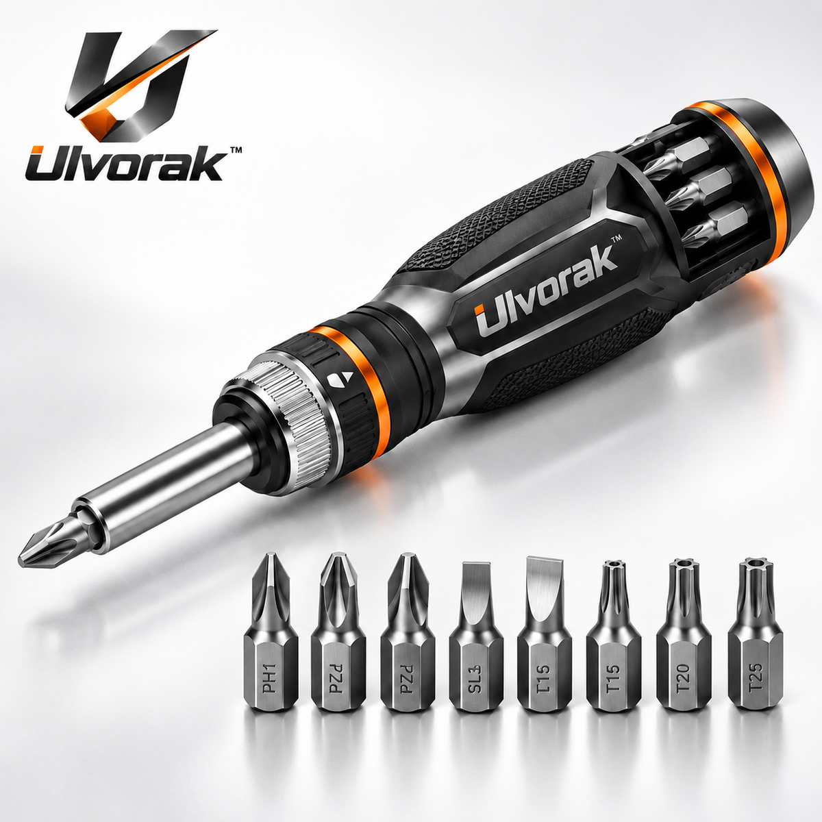 Ulvorak™ FlexDrive Multi-Bit Screwdriver – Compact Magnetic Screwdriver Set for Home Repairs, DIY Projects & Everyday Fixes