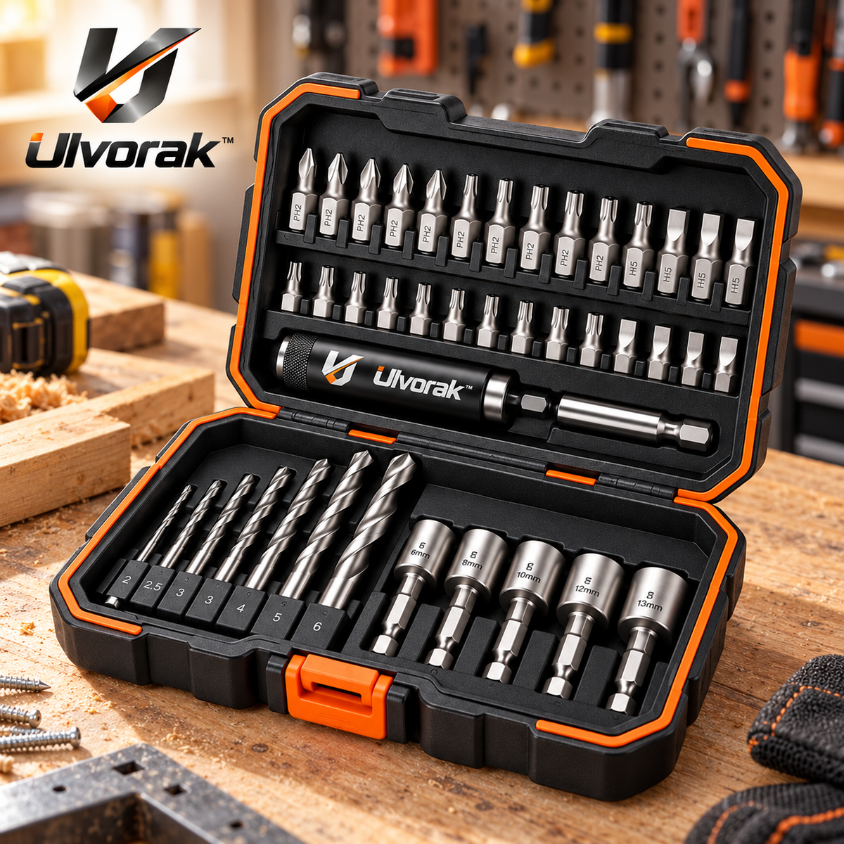 Ulvorak™ MagDrive Bit Set – Magnetic Drill Bit Collection for Power Tools, Home Repairs, DIY Projects & Workshop Applications