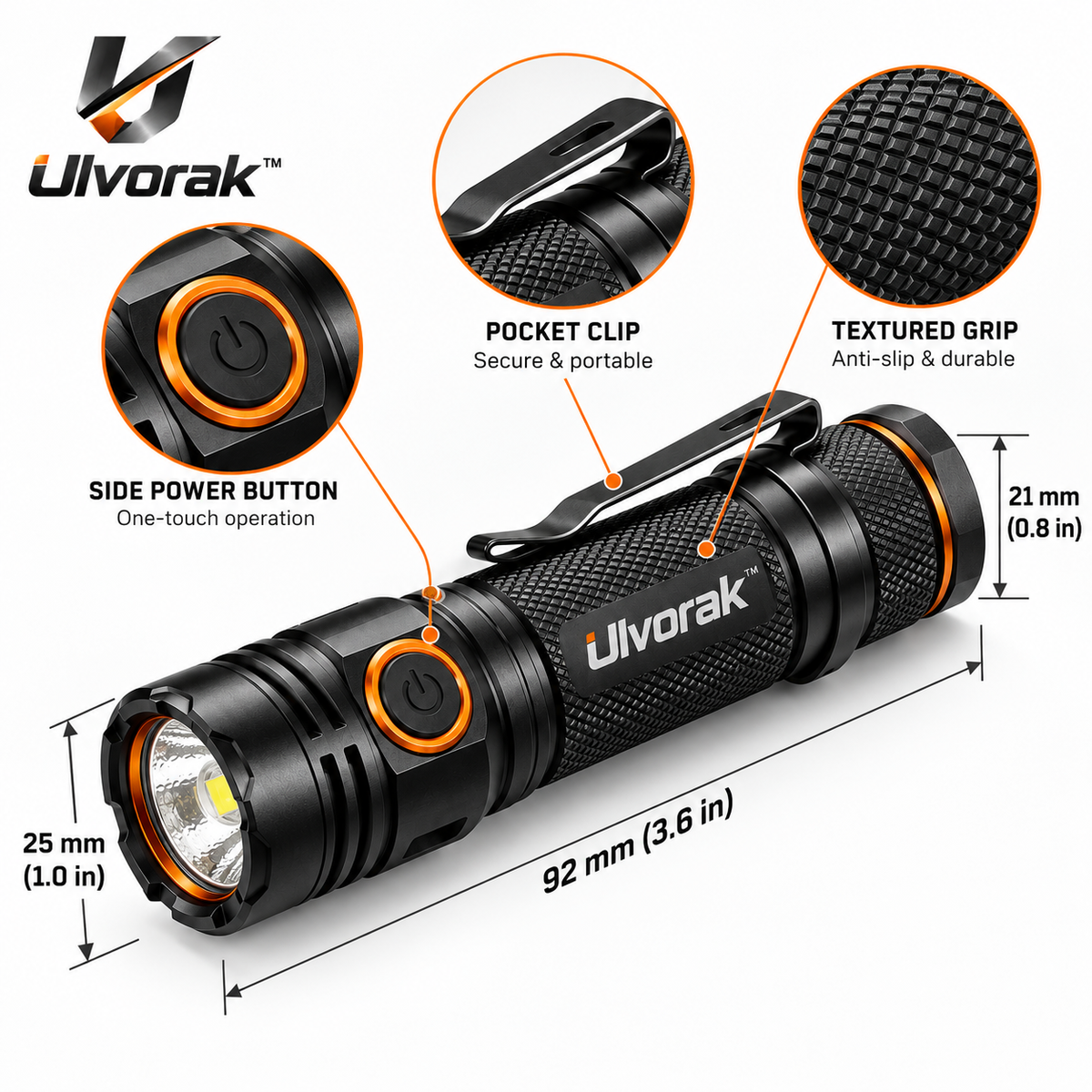 Ulvorak™ PocketBeam Mini Flashlight – Compact Rechargeable LED Light for Home, Outdoor, Emergency & Everyday Carry