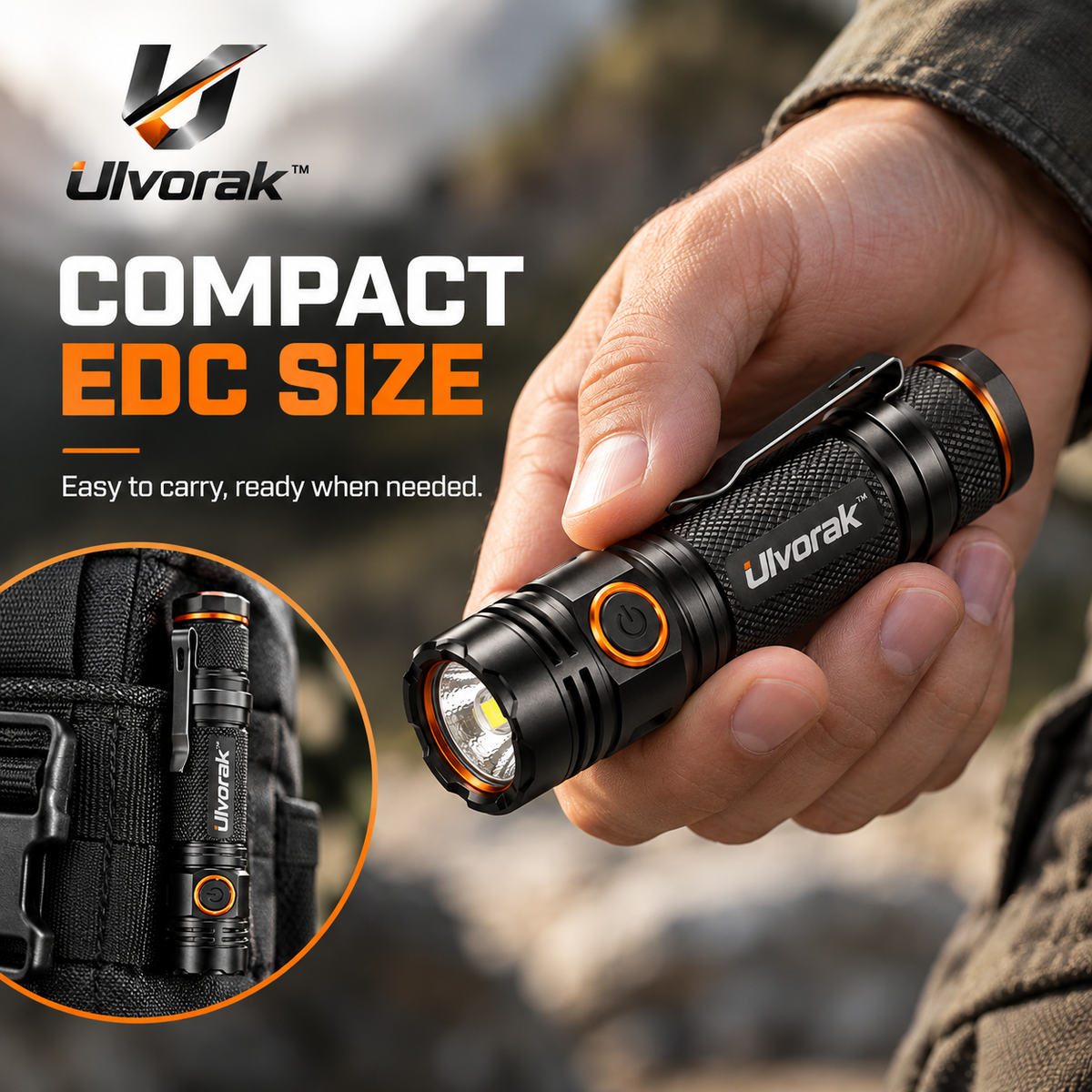 Ulvorak™ PocketBeam Mini Flashlight – Compact Rechargeable LED Light for Home, Outdoor, Emergency & Everyday Carry