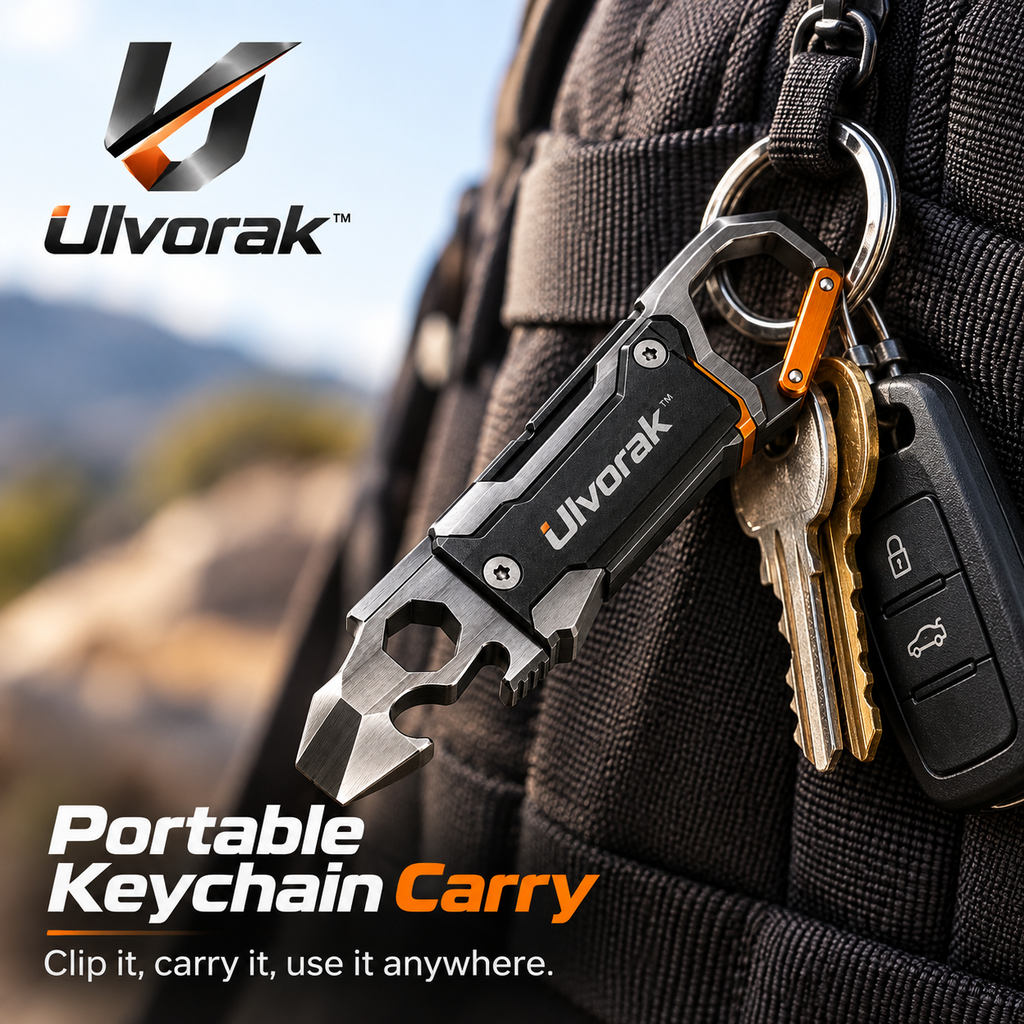 Ulvorak™ PocketMate Keychain Multi-Tool – Compact Everyday Carry Tool for Quick Repairs, Outdoor Activities & Daily Tasks
