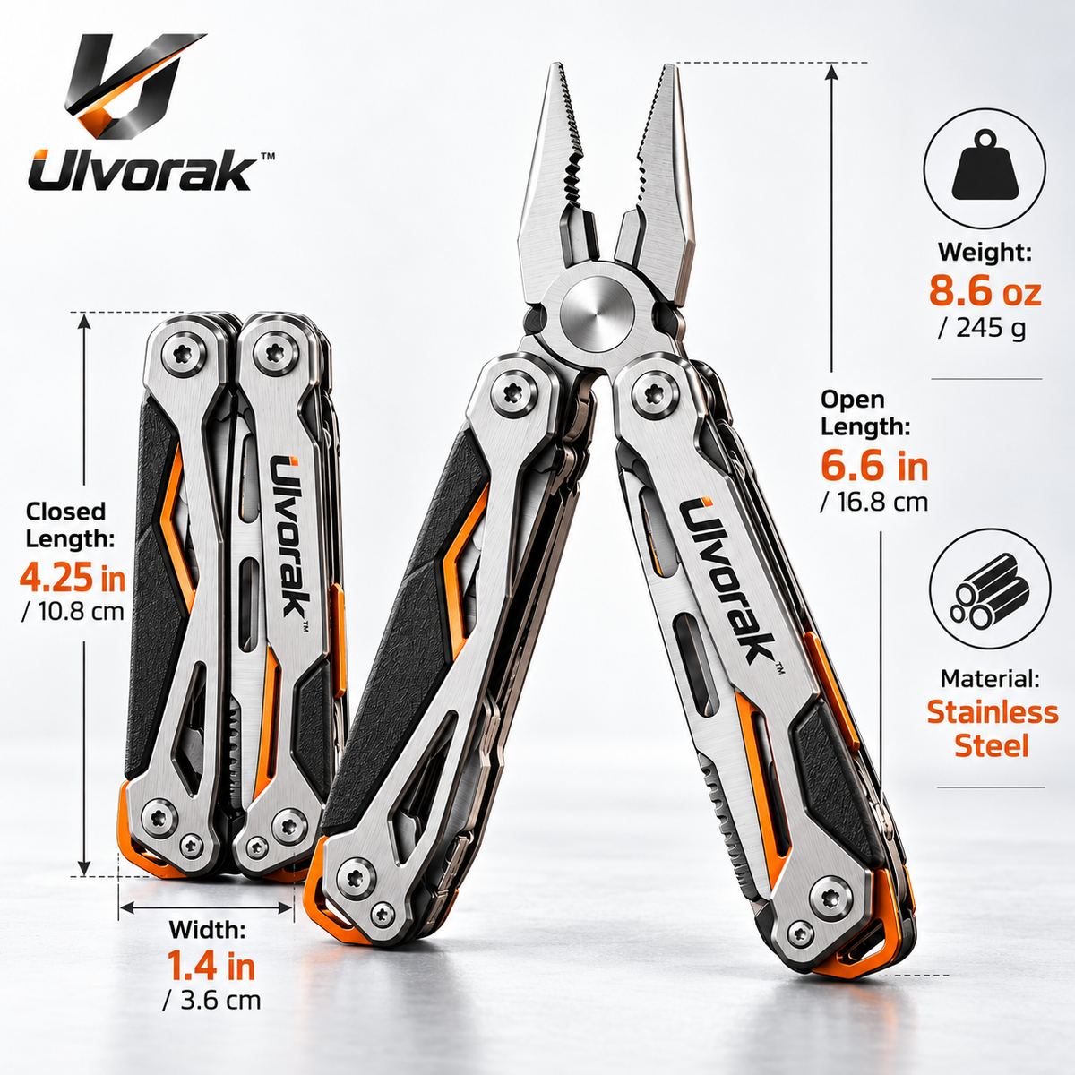 Ulvorak™ FlexCore Multi-Tool Pliers – Compact Folding Tool with Pliers, Screwdriver & Utility Functions for Home, Outdoor & Everyday Repairs