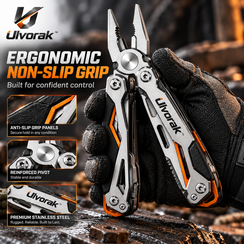 Ulvorak™ FlexCore Multi-Tool Pliers – Compact Folding Tool with Pliers, Screwdriver & Utility Functions for Home, Outdoor & Everyday Repairs