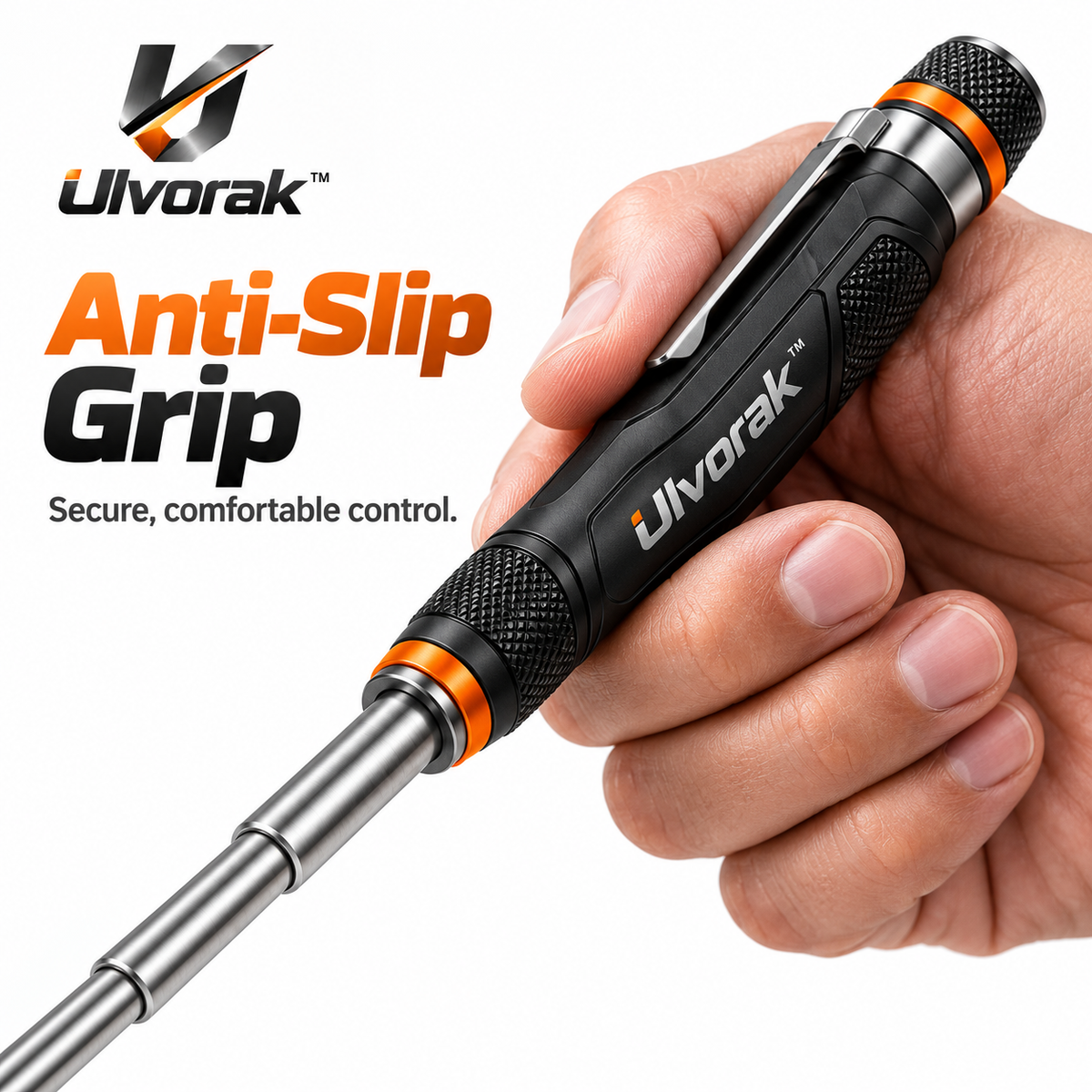 Ulvorak™ FlexReach Magnetic Pickup Tool – Extendable Magnetic Retriever for Lost Screws, Bolts, Nuts & Small Metal Parts