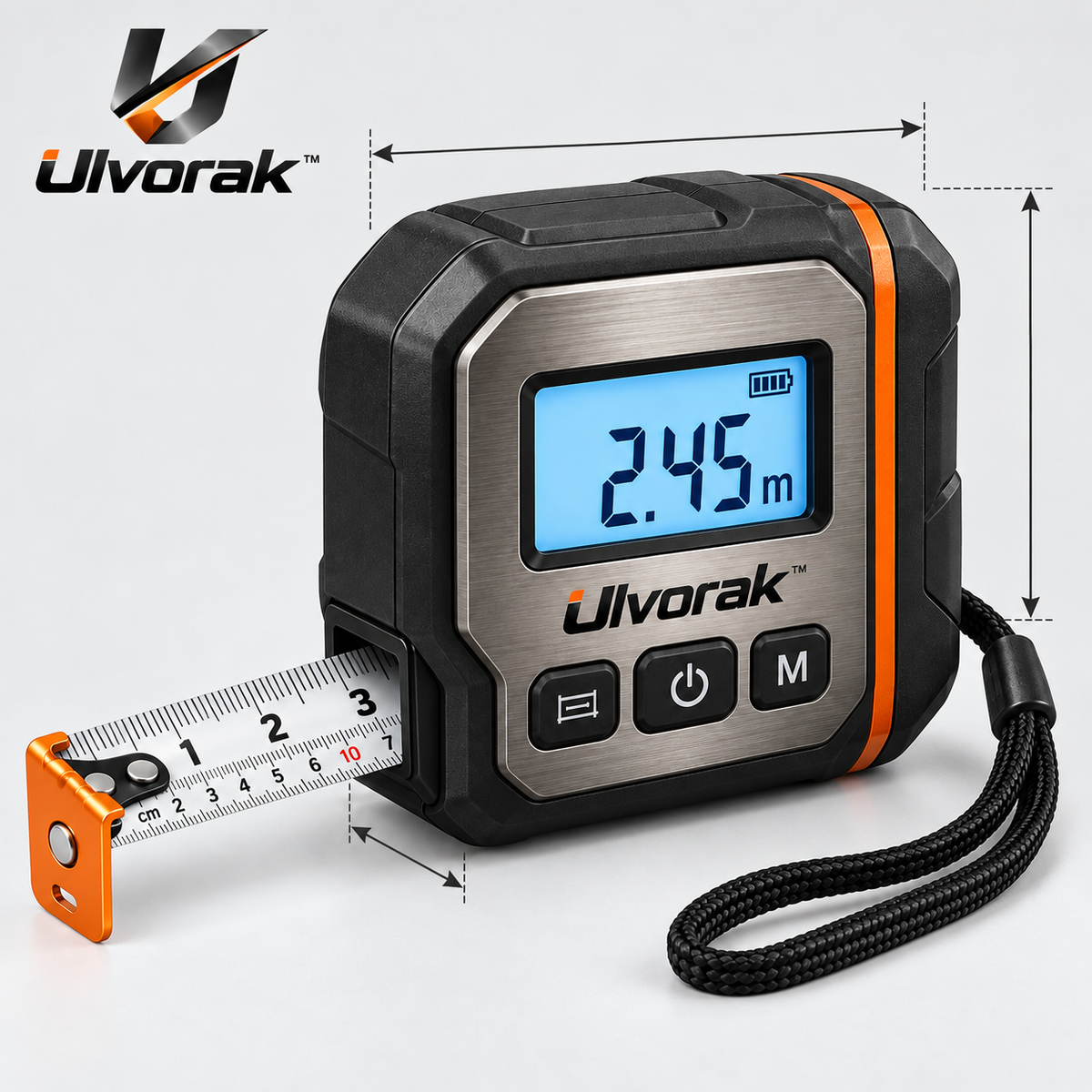 Ulvorak™ SmartMeasure Digital Tape – Electronic Measuring Tool with Digital Display for Home Improvement, DIY Projects & Accurate Measurements