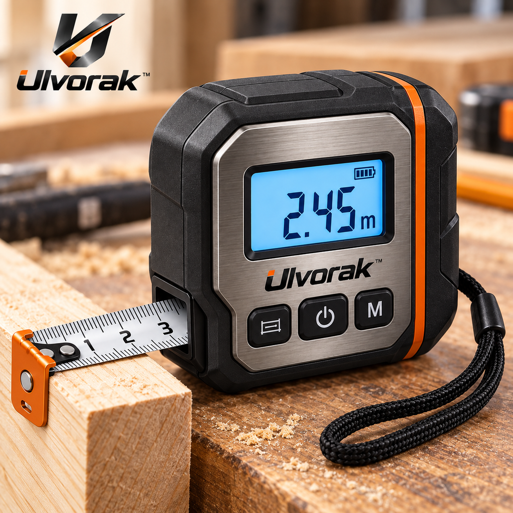 Ulvorak™ SmartMeasure Digital Tape – Electronic Measuring Tool with Digital Display for Home Improvement, DIY Projects & Accurate Measurements