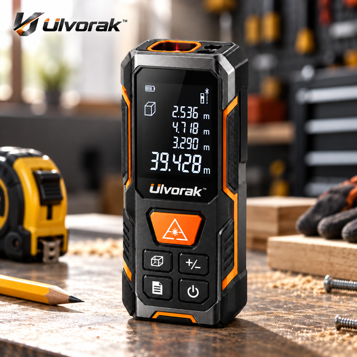 Ulvorak™ LaserMeasure Pro – Digital Laser Distance Meter for Fast, Accurate Measurements, Home Improvement & DIY Projects