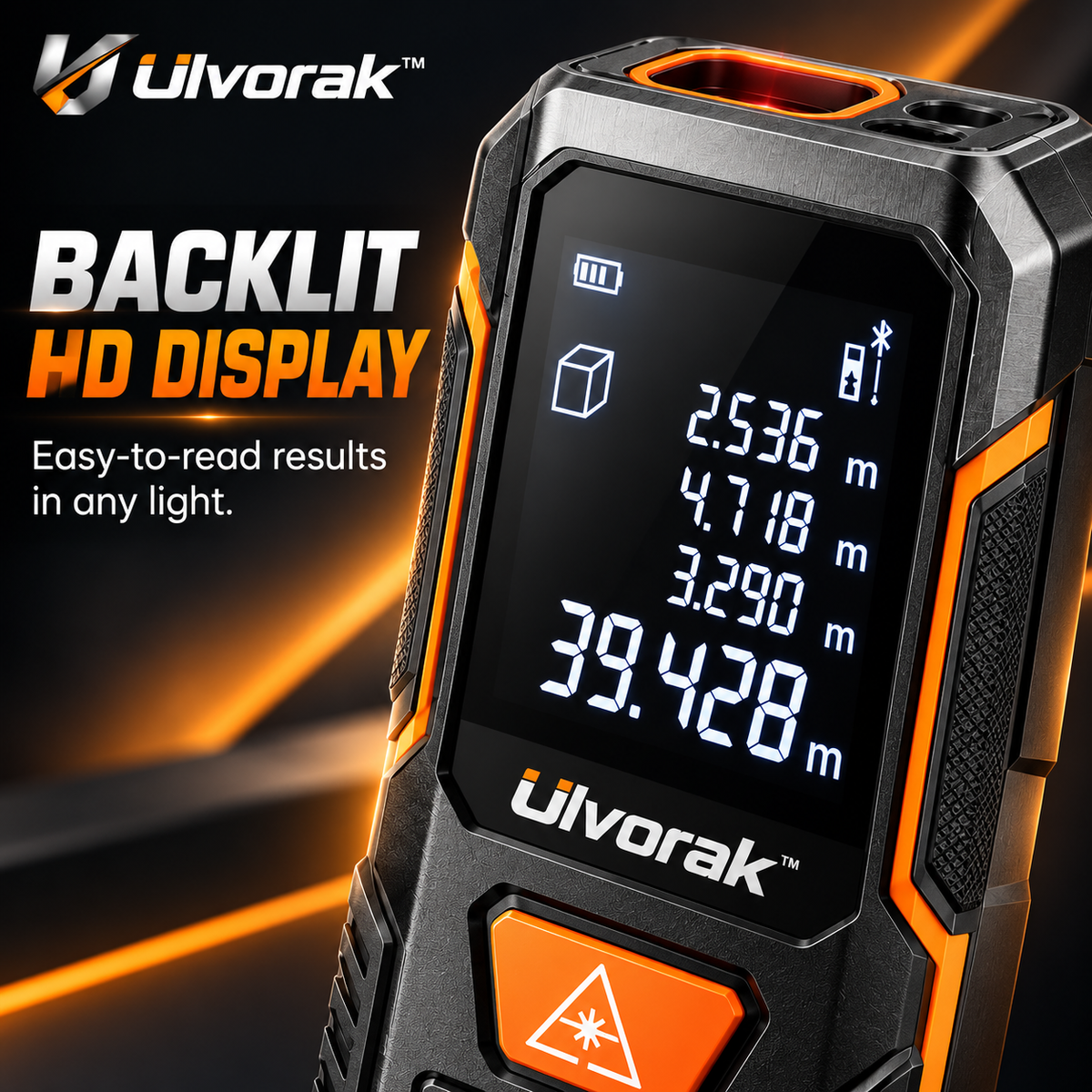 Ulvorak™ LaserMeasure Pro – Digital Laser Distance Meter for Fast, Accurate Measurements, Home Improvement & DIY Projects