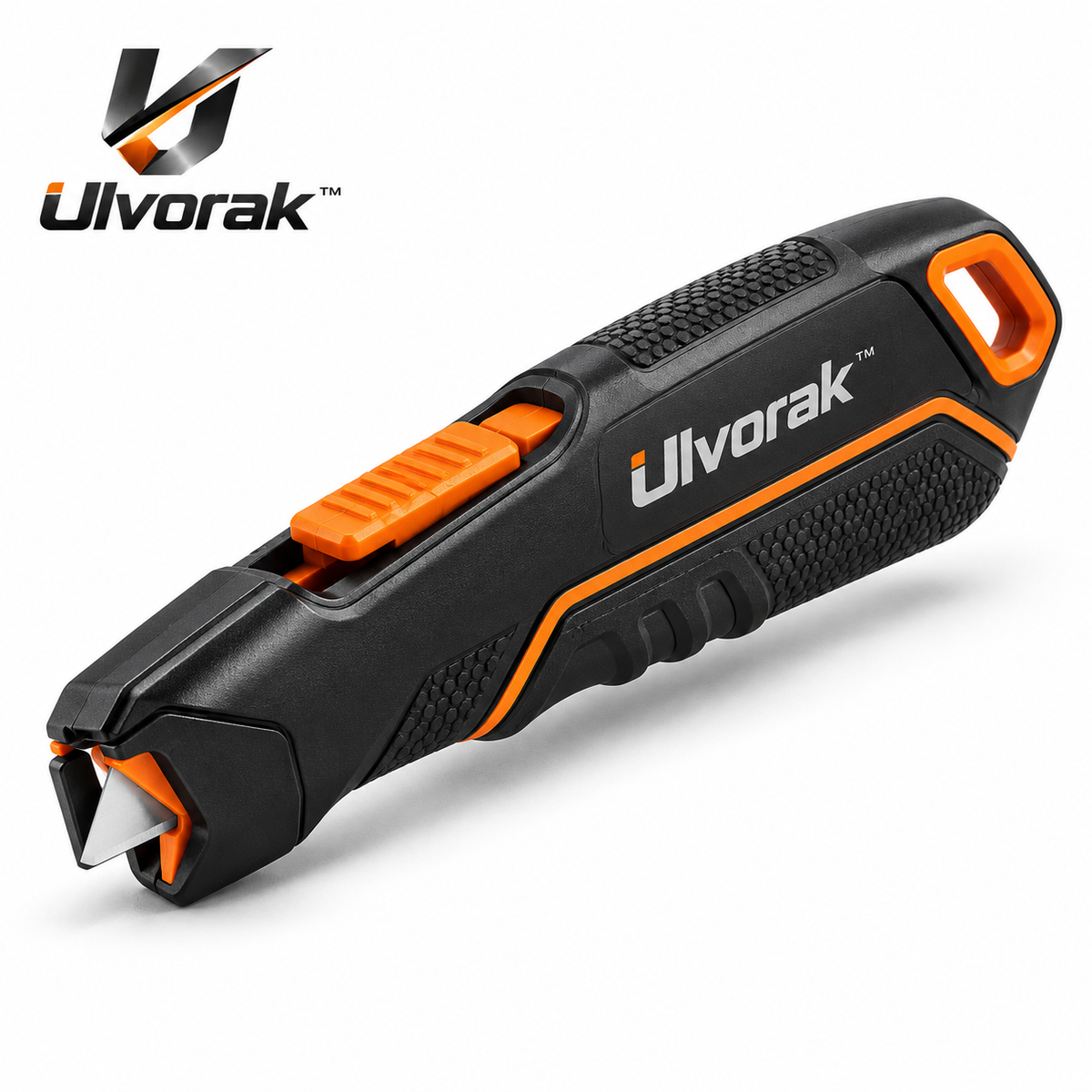 Ulvorak™ SafeSlice Box Cutter – Retractable Safety Utility Knife for Packages, Cardboard, Shipping Boxes & Everyday Opening Tasks